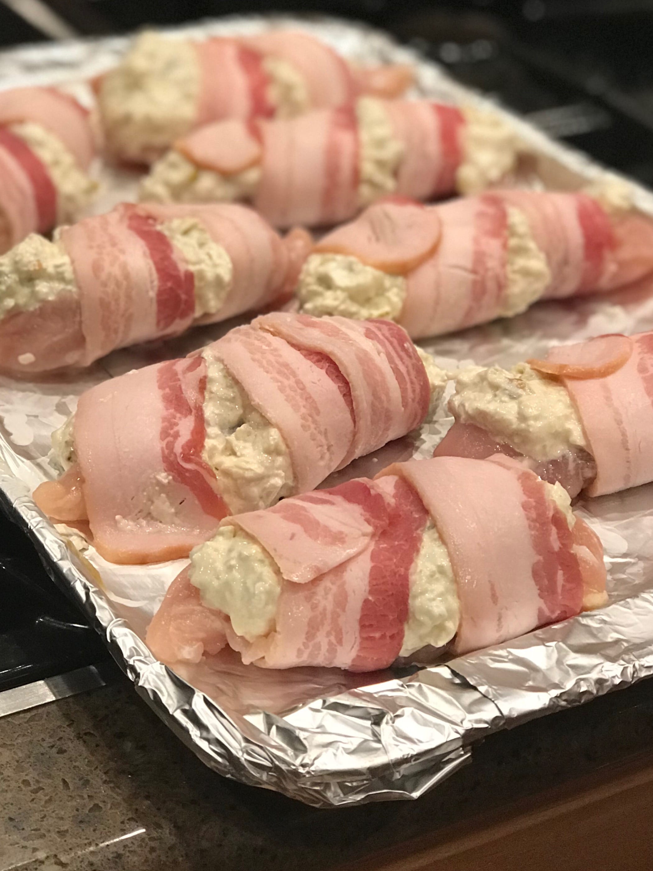 bacon wrapped chicken prepared